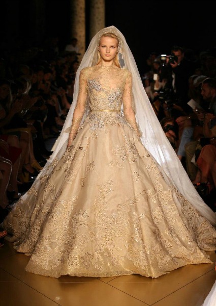 Elie Saab wedding dress 2013, champagne color