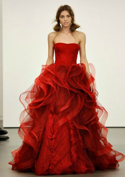 Red wedding dress, Vera Wang 2013
