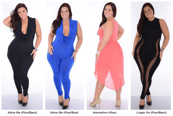 Plus-size-club-wear-for-young-Women-Black-Blue-Pink