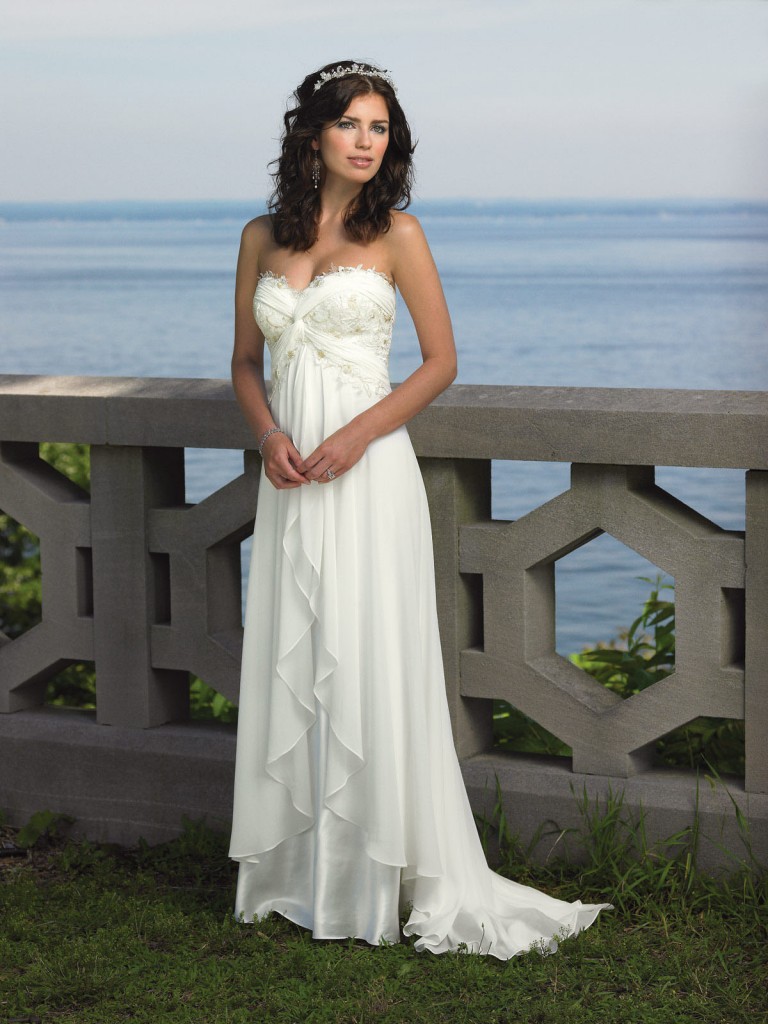 chiffon beach wedding dress